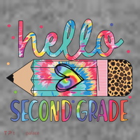 Back To School Hello Second 2nd Grade Leopard Tie Dye Pencil Toddler Hoodie thumb 2