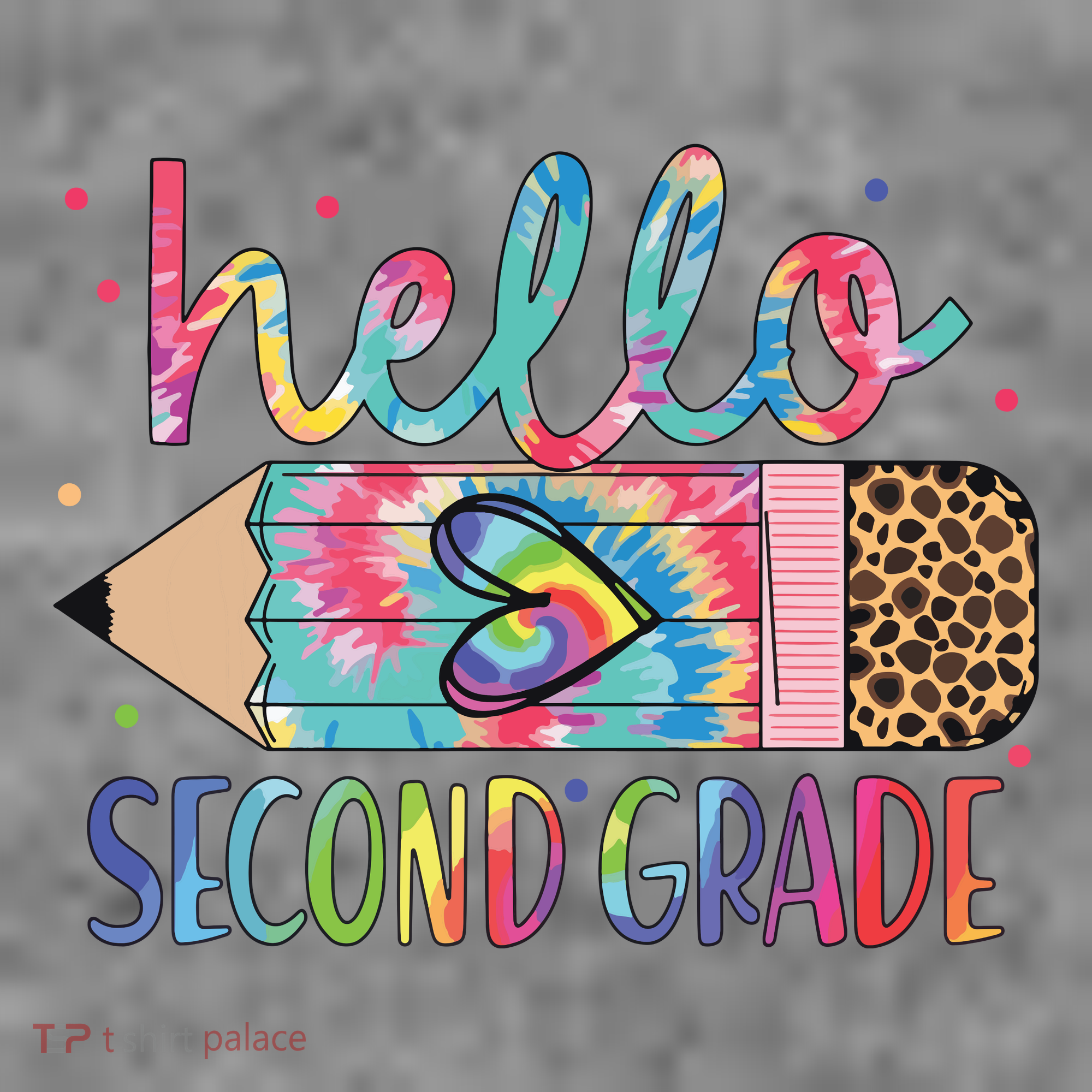 Back To School Hello Second 2nd Grade Leopard Tie Dye Pencil Toddler Hoodie
