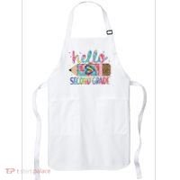 Back To School Hello Second 2nd Grade Leopard Tie Dye Pencil Apron thumb 0
