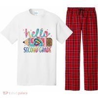 Back To School Hello Second 2nd Grade Leopard Tie Dye Pencil Pajama Set thumb 0