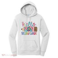 Back To School Hello Second 2nd Grade Leopard Tie Dye Pencil Women's Hoodie thumb 0