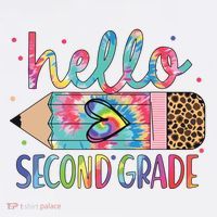 Back To School Hello Second 2nd Grade Leopard Tie Dye Pencil Ornament thumb 1