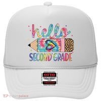 Back To School Hello Second 2nd Grade Leopard Tie Dye Pencil Hat thumb 0