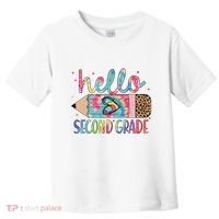 Back To School Hello Second 2nd Grade Leopard Tie Dye Pencil Toddler T-Shirt thumb 0
