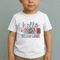 Back To School Hello Second 2nd Grade Leopard Tie Dye Pencil Toddler T-Shirt thumb 2