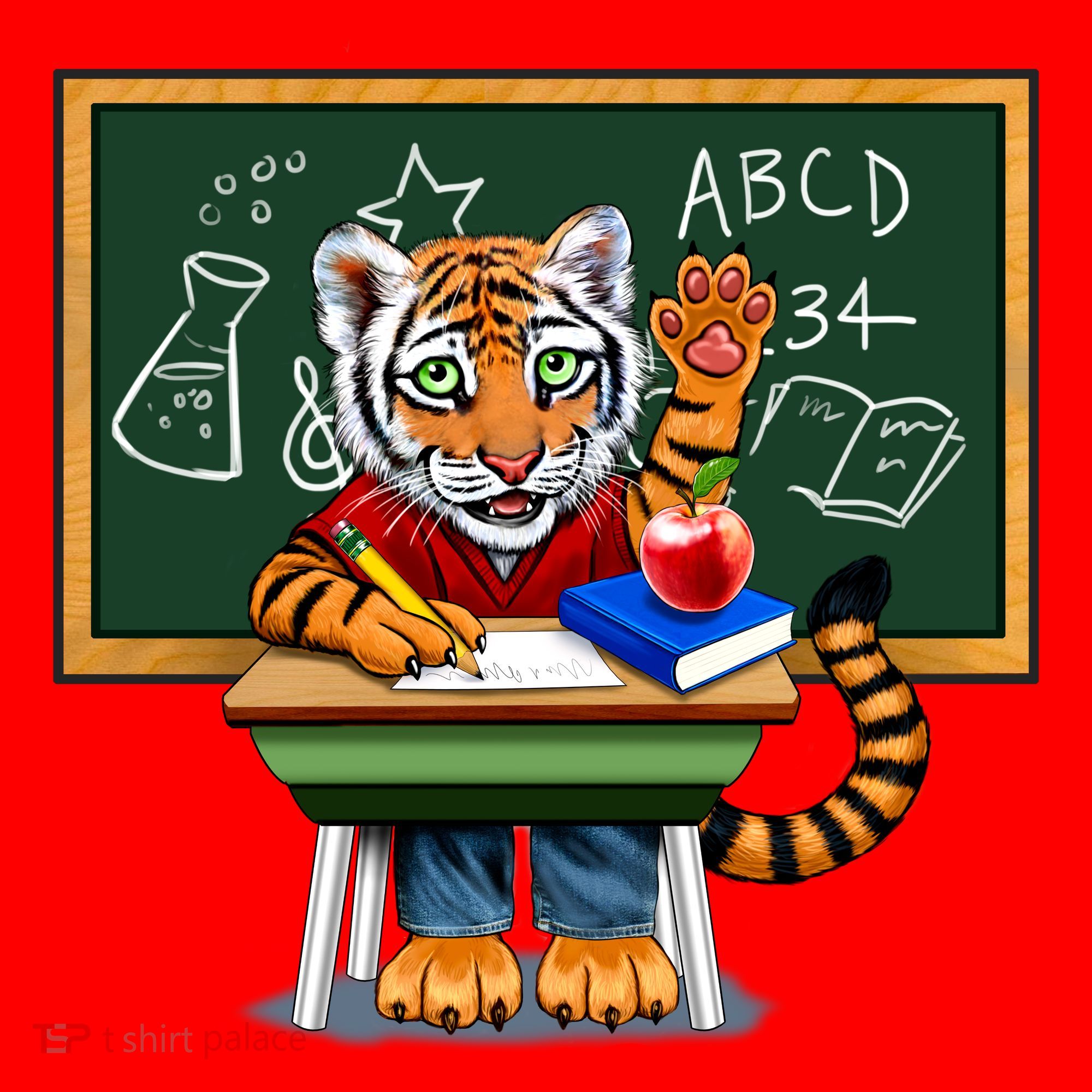 Back To School Tiger Santa Hat