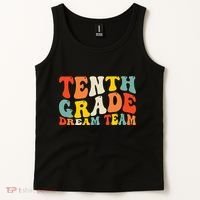 Back To School 10th Grade Dream Team Teacher Tenth Grade Tank Top thumb 2
