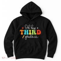 Back To School Oh Hey Third Grade Retro Teacher Student Hoodie thumb 0
