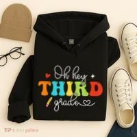 Back To School Oh Hey Third Grade Retro Teacher Student Hoodie thumb 4