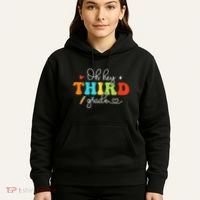 Back To School Oh Hey Third Grade Retro Teacher Student Hoodie thumb 5