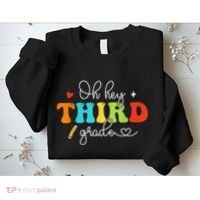 Back To School Oh Hey Third Grade Retro Teacher Student Sweatshirt thumb 2