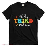 Back To School Oh Hey Third Grade Retro Teacher Student T-Shirt thumb 0