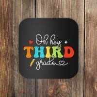 Back To School Oh Hey Third Grade Retro Teacher Student Coaster thumb 0