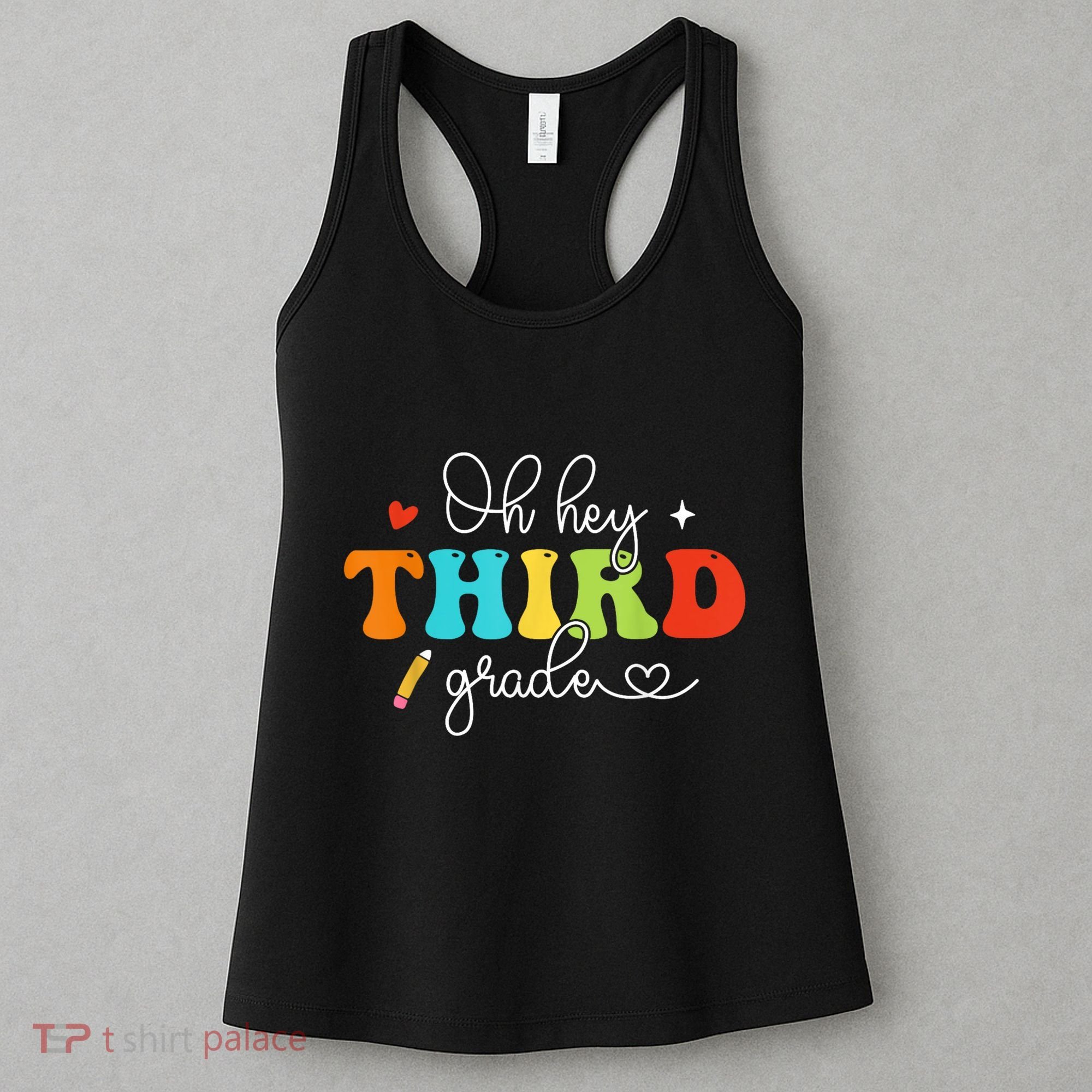 Back To School Oh Hey Third Grade Retro Teacher Student Women's Tank Top