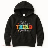 Back To School Oh Hey Third Grade Retro Teacher Student Kids Hoodie thumb 0