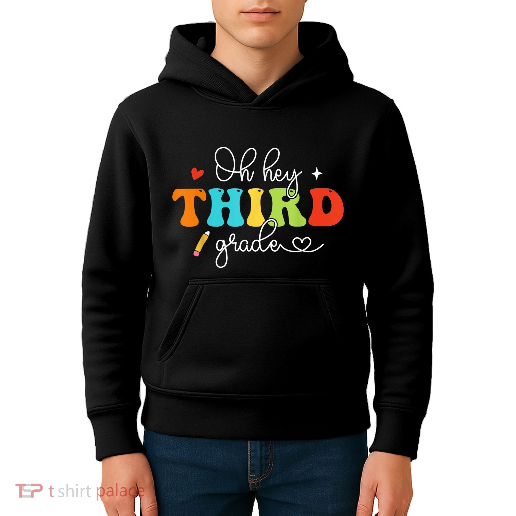 Back To School Oh Hey Third Grade Retro Teacher Student Kids Hoodie