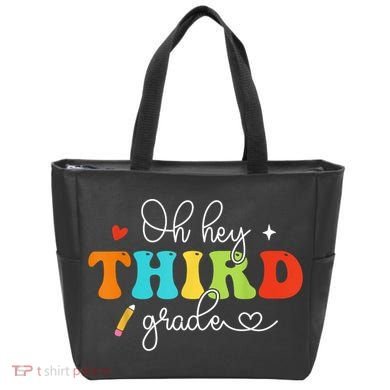 Back To School Oh Hey Third Grade Retro Teacher Student Tote Bag