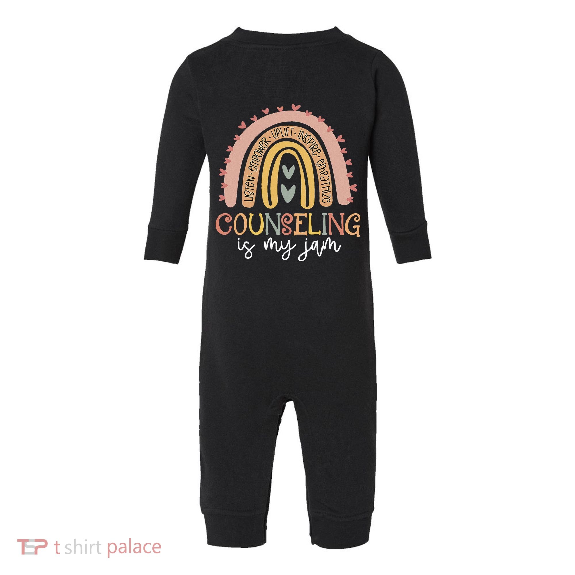 Back To School Counselor Counseling Is My Jam Rainbow Infant Fleece One Piece