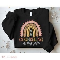 Back To School Counselor Counseling Is My Jam Rainbow Sweatshirt thumb 2
