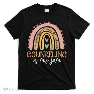 Back To School Counselor Counseling Is My Jam Rainbow T-Shirt