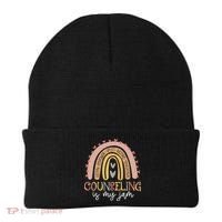 Back To School Counselor Counseling Is My Jam Rainbow Beanie thumb 0