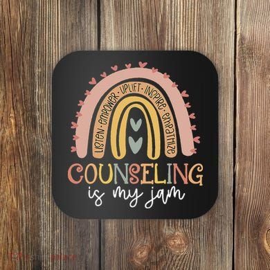 Back To School Counselor Counseling Is My Jam Rainbow Coaster