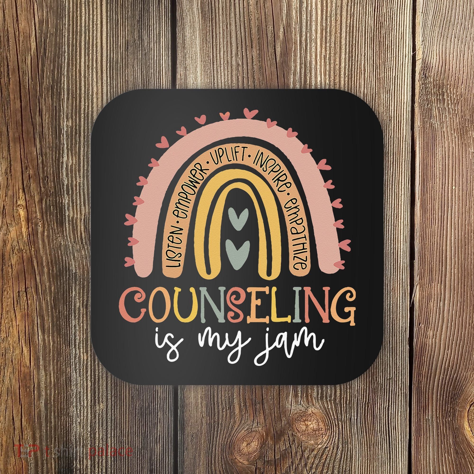 Back To School Counselor Counseling Is My Jam Rainbow Coaster
