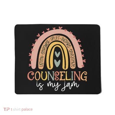 Back To School Counselor Counseling Is My Jam Rainbow Mousepad