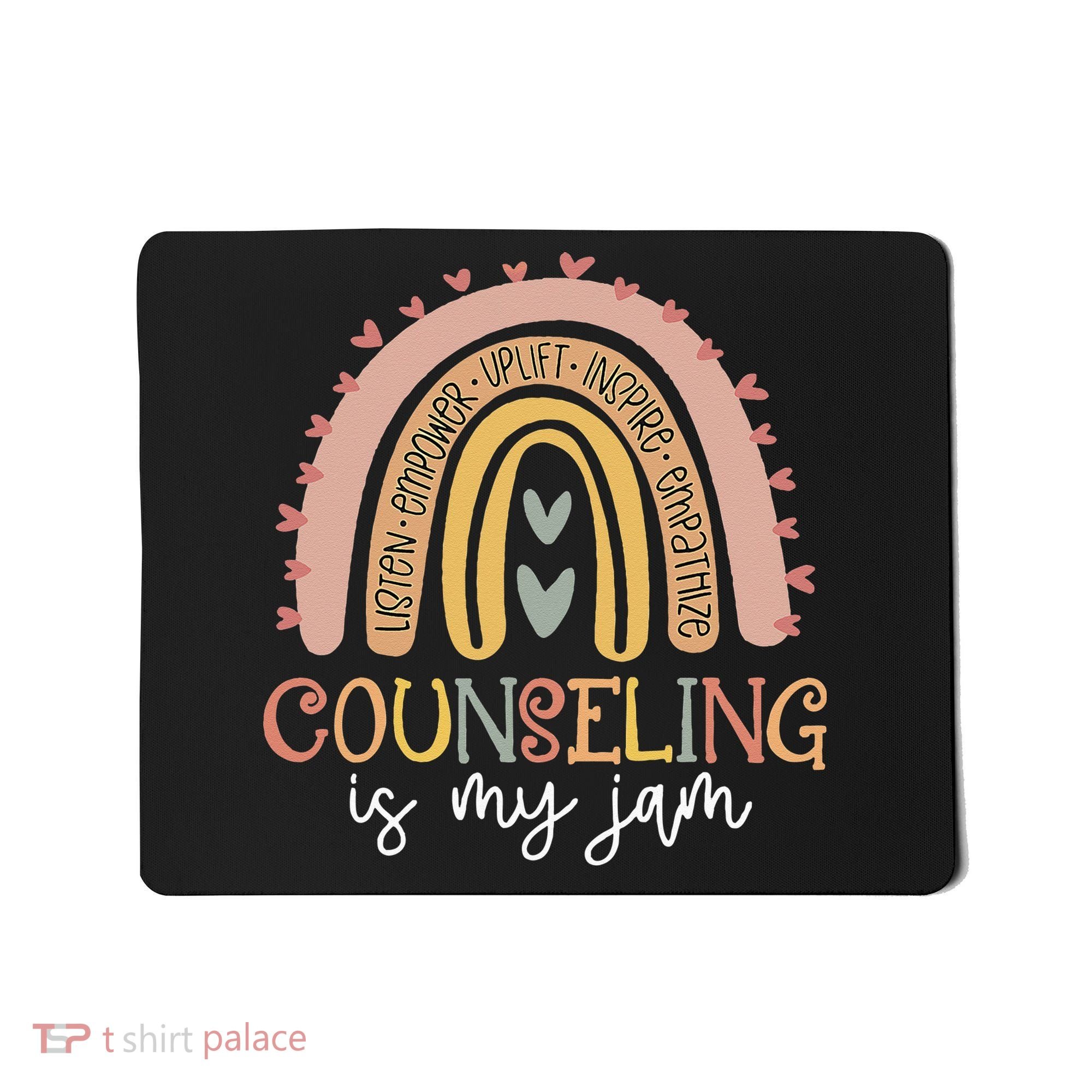 Back To School Counselor Counseling Is My Jam Rainbow Mousepad