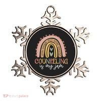 Back To School Counselor Counseling Is My Jam Rainbow Ornament thumb 0