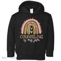 Back To School Counselor Counseling Is My Jam Rainbow Toddler Hoodie thumb 0