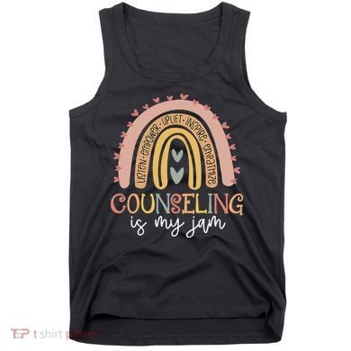 Back To School Counselor Counseling Is My Jam Rainbow Tank Top