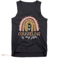 Back To School Counselor Counseling Is My Jam Rainbow Tank Top thumb 0
