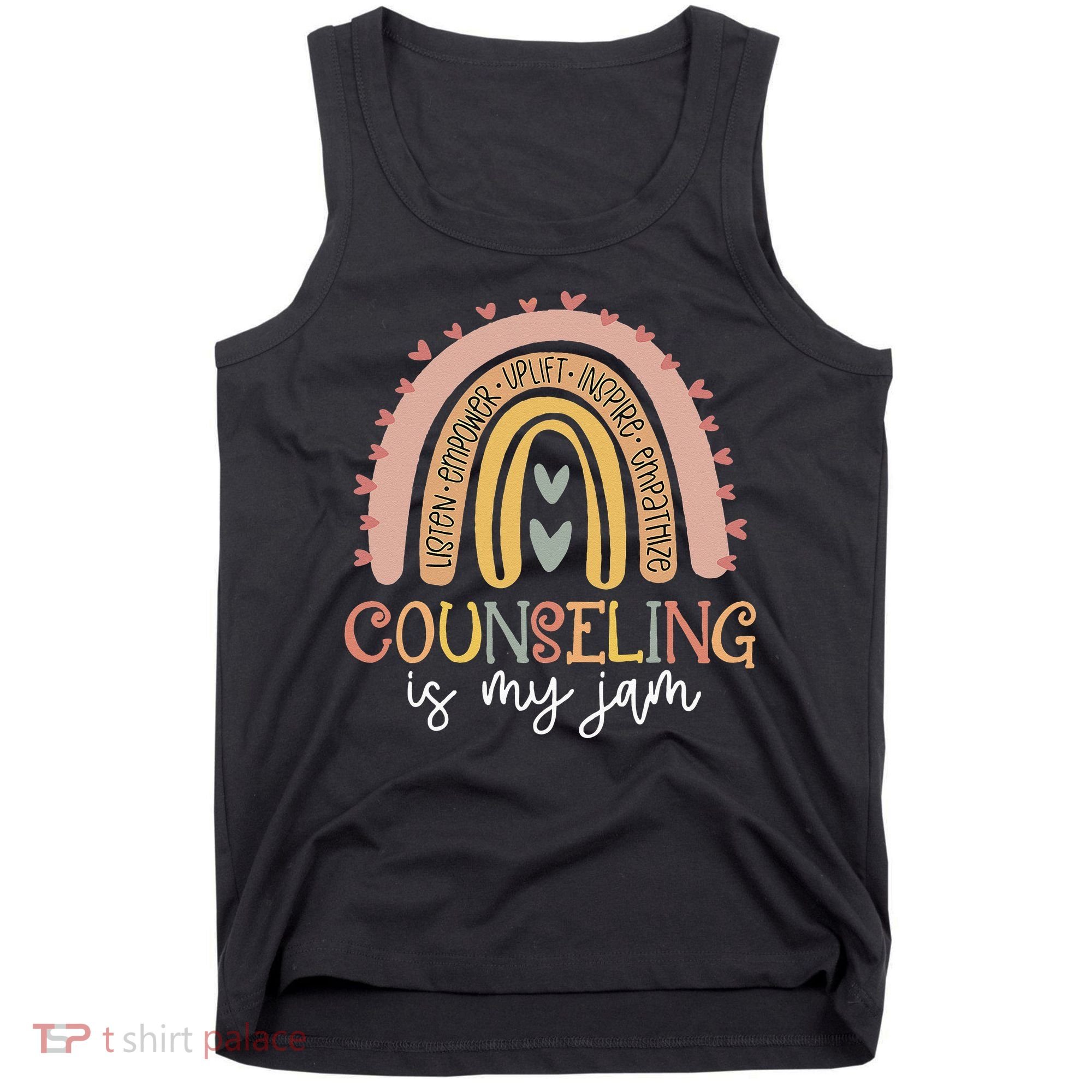 Back To School Counselor Counseling Is My Jam Rainbow Tank Top