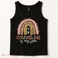Back To School Counselor Counseling Is My Jam Rainbow Tank Top thumb 2