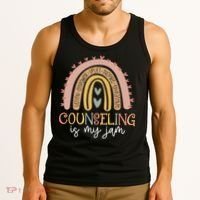 Back To School Counselor Counseling Is My Jam Rainbow Tank Top thumb 3