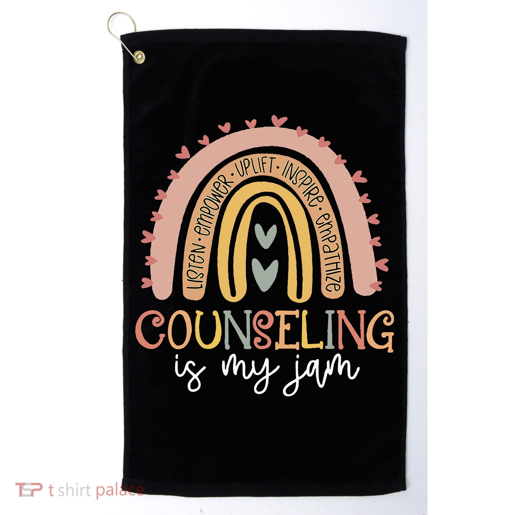 Back To School Counselor Counseling Is My Jam Rainbow Golf Towel
