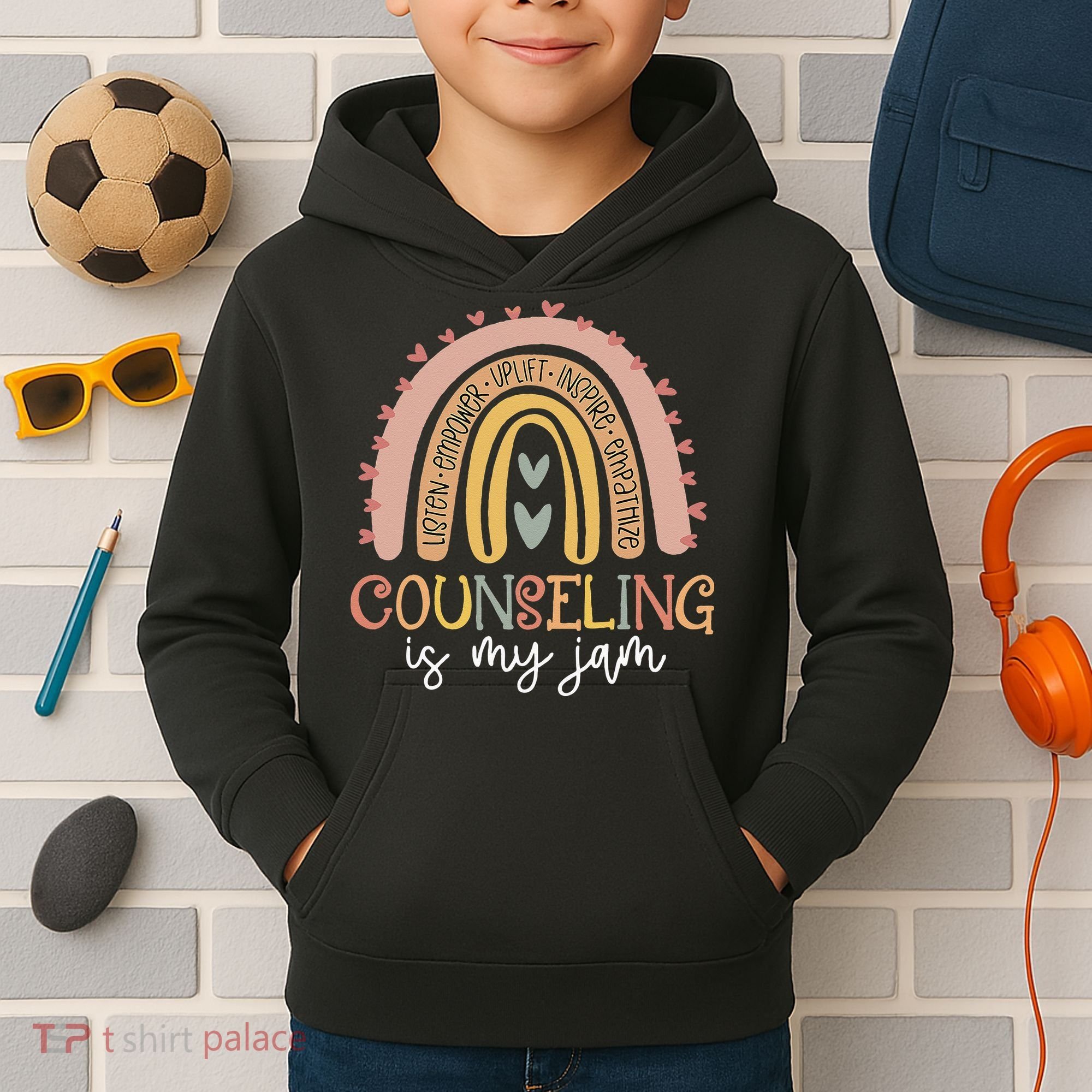 Back To School Counselor Counseling Is My Jam Rainbow Kids Hoodie