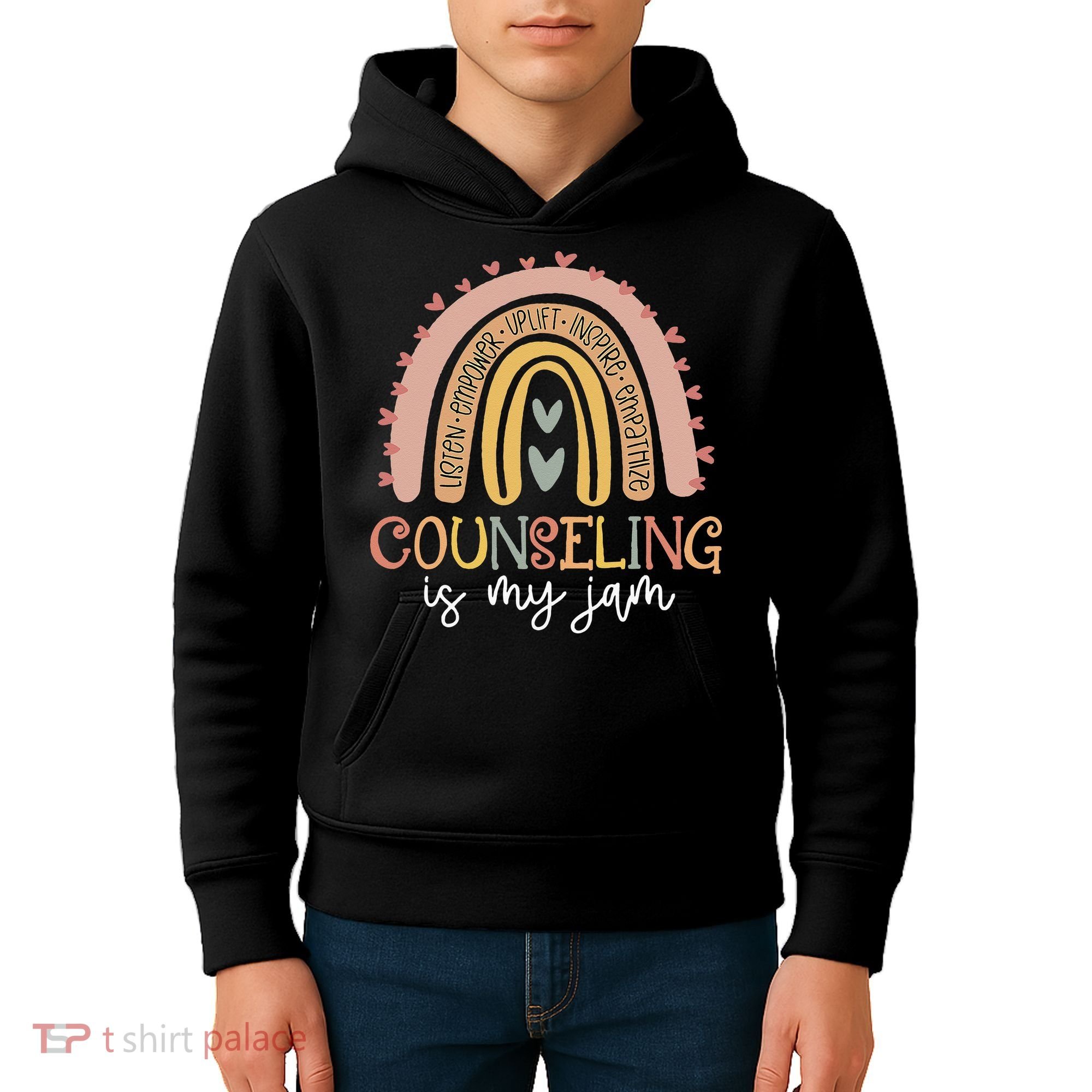 Back To School Counselor Counseling Is My Jam Rainbow Kids Hoodie