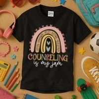 Back To School Counselor Counseling Is My Jam Rainbow Kids T-Shirt thumb 3