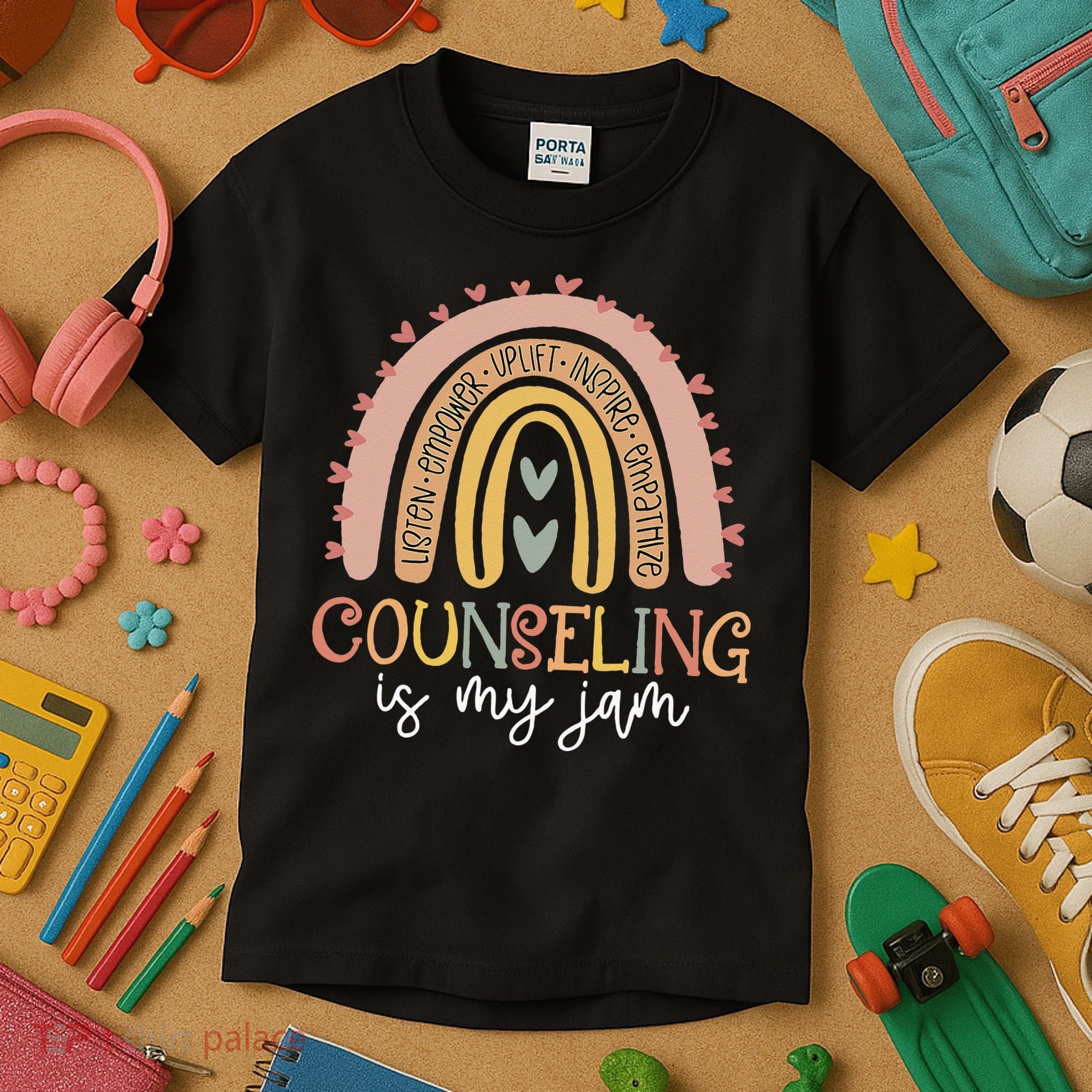 Back To School Counselor Counseling Is My Jam Rainbow Kids T-Shirt