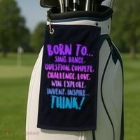 Born To Sing Dance Think Golf Towel thumb 2