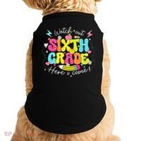 Back To School Watch Out Sixth Grade Here I Come Pencil Doggie Tank thumb 0