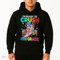 Back To School First Day Im Ready To Crush 4th Grade Axolotl  Hoodie thumb 2