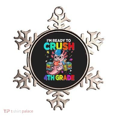 Back To School First Day Im Ready To Crush 4th Grade Axolotl  Ornament