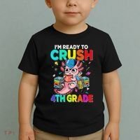 Back To School First Day Im Ready To Crush 4th Grade Axolotl  Toddler T-Shirt thumb 2