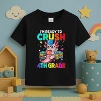 Back To School First Day Im Ready To Crush 4th Grade Axolotl  Toddler T-Shirt thumb 3