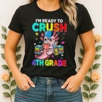 Back To School First Day Im Ready To Crush 4th Grade Axolotl  Women's T-Shirt thumb 2