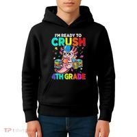 Back To School First Day Im Ready To Crush 4th Grade Axolotl  Kids Hoodie thumb 4