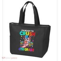 Back To School First Day Im Ready To Crush 4th Grade Axolotl  Tote Bag thumb 3